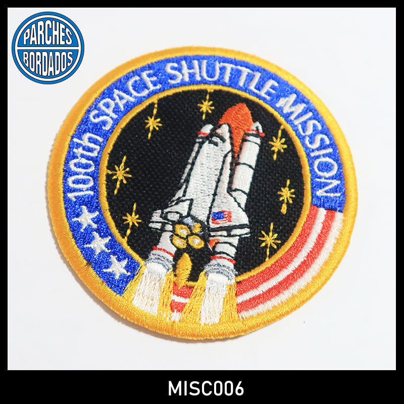 Parche Bordado Hook and Loop NASA 100th SPACE SHUTTLE MISSION 8cm. Comprar  Parches on line